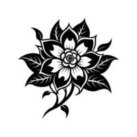 a black and white flower design on a white background vector