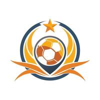 a soccer ball with a star on it vector
