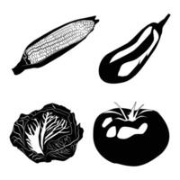 vegetables silhouette shape drawing Vol 03 vector