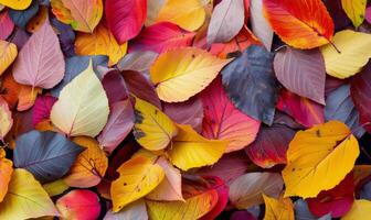Colorful Fall Leaves Spread Across the Ground in Autumn photo