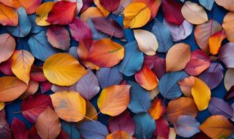 Colorful Fall Leaves Spread Across the Ground in Autumn photo