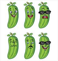 cartoon image of a cucumber fruit vector