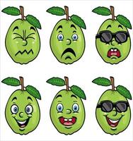 cartoon image of a guava fruit vector
