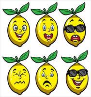 cartoon image of a lemon fruit vector