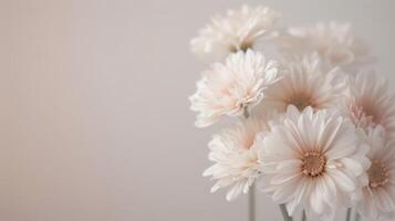 Delicate White Cherry Blossoms on Soft Background in Spring photo