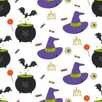 A seamless retro Halloween pattern for fabric, wrapping paper, backgrounds, duct tape. vector