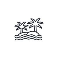 Island icon. .Editable stroke.linear style sign for use web design,logo.Symbol illustration. vector