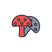 mushroom icon. .Editable stroke.linear style sign for use web design,logo.Symbol illustration. vector
