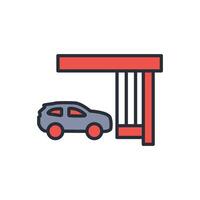 garage icon. .Editable stroke.linear style sign for use web design,logo.Symbol illustration. vector