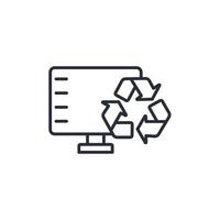 electronic waste icon. .Editable stroke.linear style sign for use web design,logo.Symbol illustration. vector