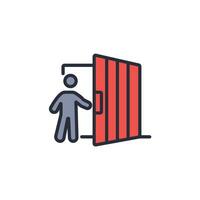 Door icon. .Editable stroke.linear style sign for use web design,logo.Symbol illustration. vector