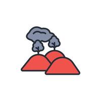 Hill icon. .Editable stroke.linear style sign for use web design,logo.Symbol illustration. vector