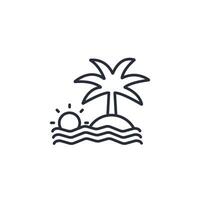 Sunset icon. .Editable stroke.linear style sign for use web design,logo.Symbol illustration. vector