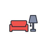 Living Room icon. .Editable stroke.linear style sign for use web design,logo.Symbol illustration. vector