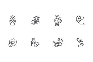 Wellness icon set..Editable stroke.linear style sign for use web design,logo.Symbol illustration. vector