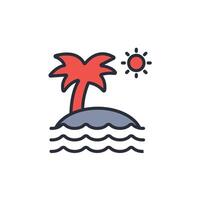 island icon. .Editable stroke.linear style sign for use web design,logo.Symbol illustration. vector