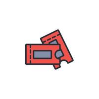 Tickets icon. .Editable stroke.linear style sign for use web design,logo.Symbol illustration. vector