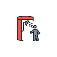 Shower icon. .Editable stroke.linear style sign for use web design,logo.Symbol illustration. vector
