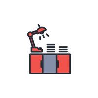 desk lamp icon. .Editable stroke.linear style sign for use web design,logo.Symbol illustration. vector