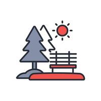 park icon. .Editable stroke.linear style sign for use web design,logo.Symbol illustration. vector