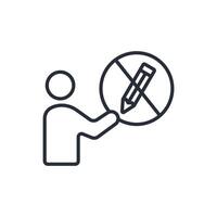 no writing icon. .Editable stroke.linear style sign for use web design,logo.Symbol illustration. vector