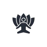 meditation icon. .Editable stroke.linear style sign for use web design,logo.Symbol illustration. vector