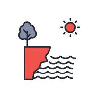 cliff icon. .Editable stroke.linear style sign for use web design,logo.Symbol illustration. vector