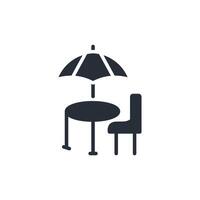 picnic table icon. .Editable stroke.linear style sign for use web design,logo.Symbol illustration. vector