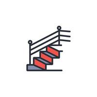 stairs icon. .Editable stroke.linear style sign for use web design,logo.Symbol illustration. vector