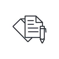 Document icon. .Editable stroke.linear style sign for use web design,logo.Symbol illustration. vector
