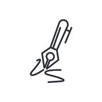 calligraphy icon. .Editable stroke.linear style sign for use web design,logo.Symbol illustration. vector