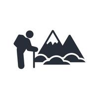 Hiking icon. .Editable stroke.linear style sign for use web design,logo.Symbol illustration. vector