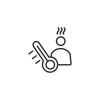 hot icon. .Editable stroke.linear style sign for use web design,logo.Symbol illustration. vector
