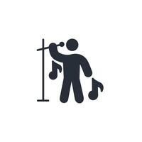 singing icon. .Editable stroke.linear style sign for use web design,logo.Symbol illustration. vector