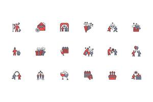 Celebrate icon set..Editable stroke.linear style sign for use web design,logo.Symbol illustration. vector