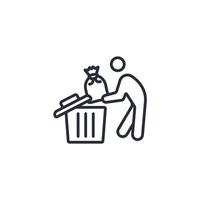 throw away icon. .Editable stroke.linear style sign for use web design,logo.Symbol illustration. vector