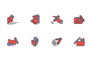 writing icon set..Editable stroke.linear style sign for use web design,logo.Symbol illustration. vector