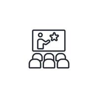 cinema icon. .Editable stroke.linear style sign for use web design,logo.Symbol illustration. vector