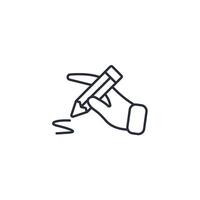 hand writing icon. .Editable stroke.linear style sign for use web design,logo.Symbol illustration. vector