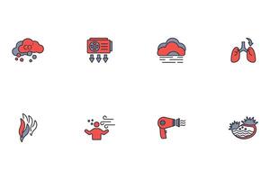 Air icon set..Editable stroke.linear style sign for use web design,logo.Symbol illustration. vector