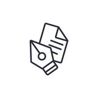 Fountain pen icon. .Editable stroke.linear style sign for use web design,logo.Symbol illustration. vector