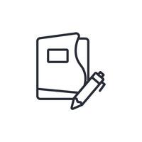 paper and pen icon. .Editable stroke.linear style sign for use web design,logo.Symbol illustration. vector