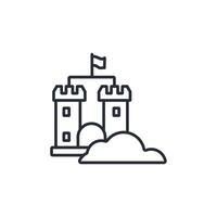 Sand Castle icon. .Editable stroke.linear style sign for use web design,logo.Symbol illustration. vector