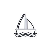 Sail boat icon. .Editable stroke.linear style sign for use web design,logo.Symbol illustration. vector