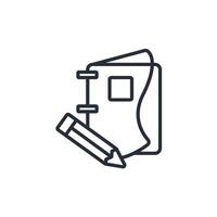 Notebook icon. .Editable stroke.linear style sign for use web design,logo.Symbol illustration. vector