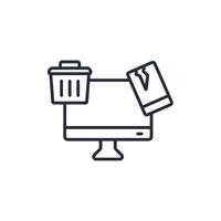 E waste icon. .Editable stroke.linear style sign for use web design,logo.Symbol illustration. vector