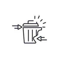 Waste Reduction icon. .Editable stroke.linear style sign for use web design,logo.Symbol illustration. vector