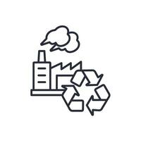 recycling plant icon. .Editable stroke.linear style sign for use web design,logo.Symbol illustration. vector