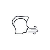 blow icon. .Editable stroke.linear style sign for use web design,logo.Symbol illustration. vector