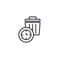 Waste time icon. .Editable stroke.linear style sign for use web design,logo.Symbol illustration. vector